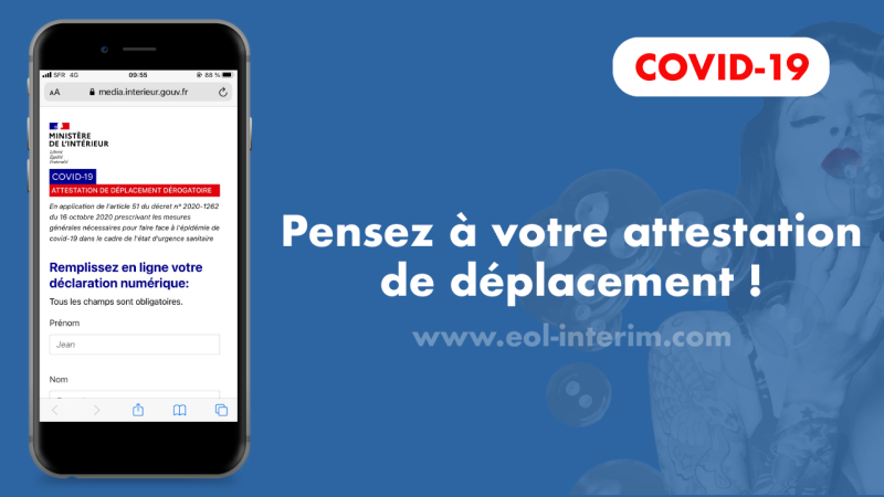 Nouvelle attestation de déplacement COVID-19